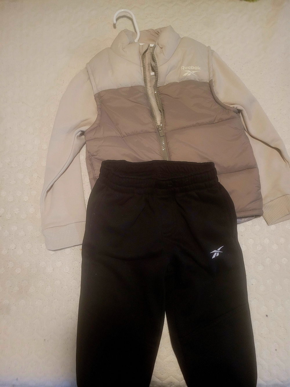Reebok Kids Black Jogger Sweatpants with White Logo